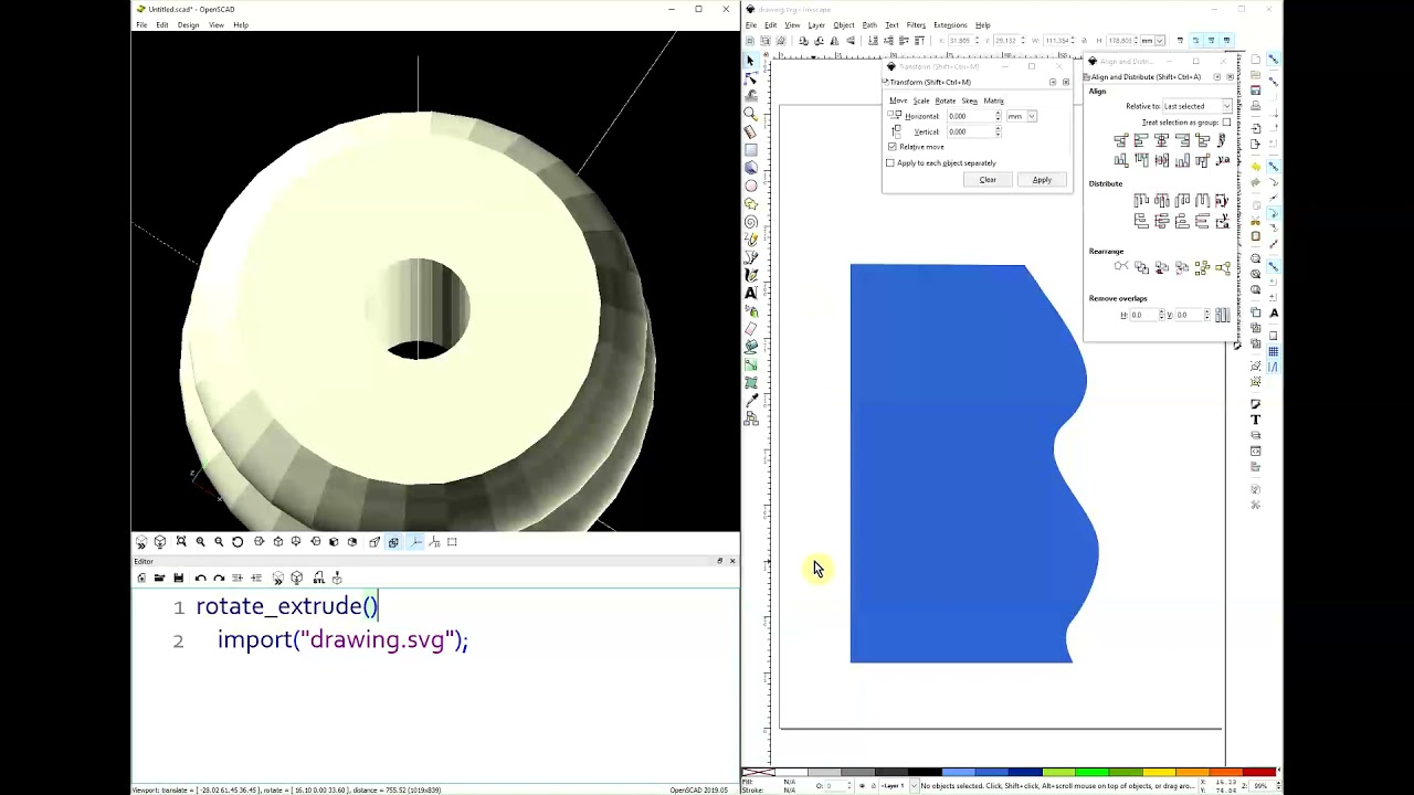 OpenSCAD Tutorial: Lathe with Inkscape
