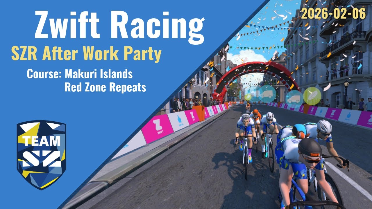 Zwift Racing .. SZR After Work Party .. C-cat .. Makuri Islands, Red Zone Repeats