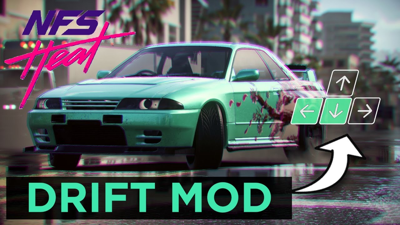 Realistic Drifting in NFS HEAT w/ keyboard overlay using mods