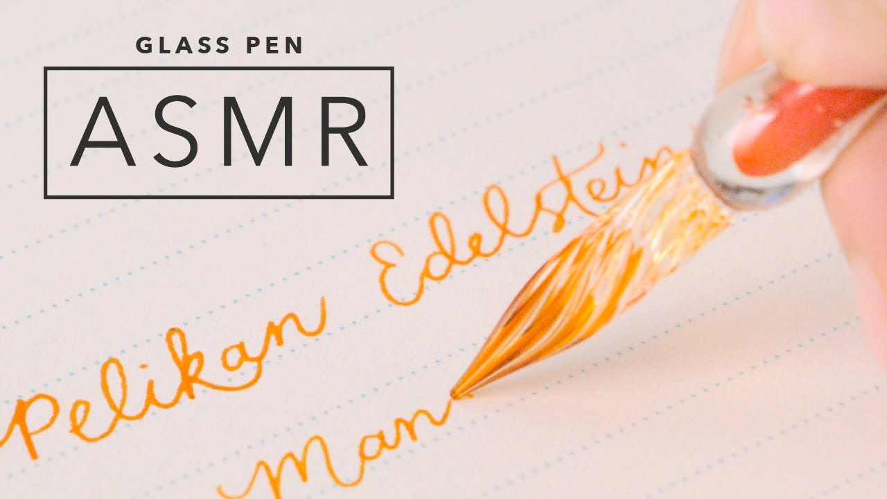 Glass Pen ASMR: J. Herbin Tapered Frosted Glass Dip Pen
