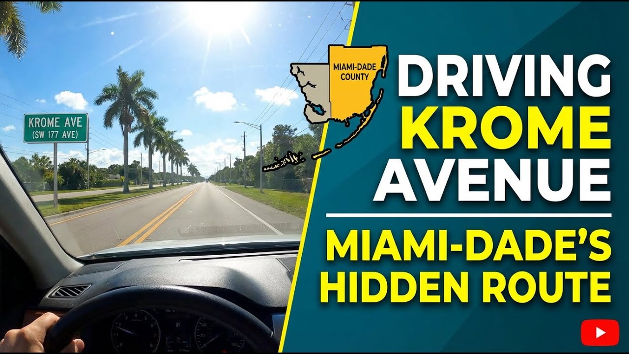 Driving on Krome Avenue - Miami-Dade County, Florida