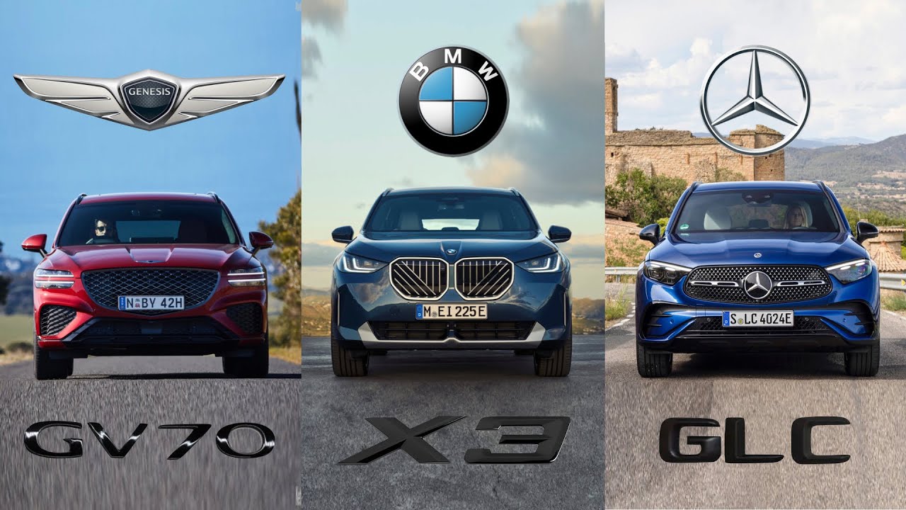 BMW X3 30 2025 года против Mercedes GLC 300 против Genesis GV70 — сравнение лучших компактных вне...