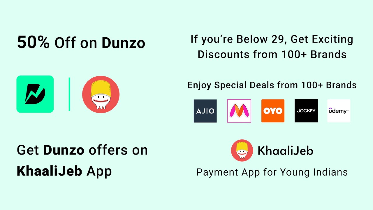 KhaaliJeb | 50% Off on Dunzo | Groceries | Discount | Offers | Online Delivery | Essentials @DunzoIt