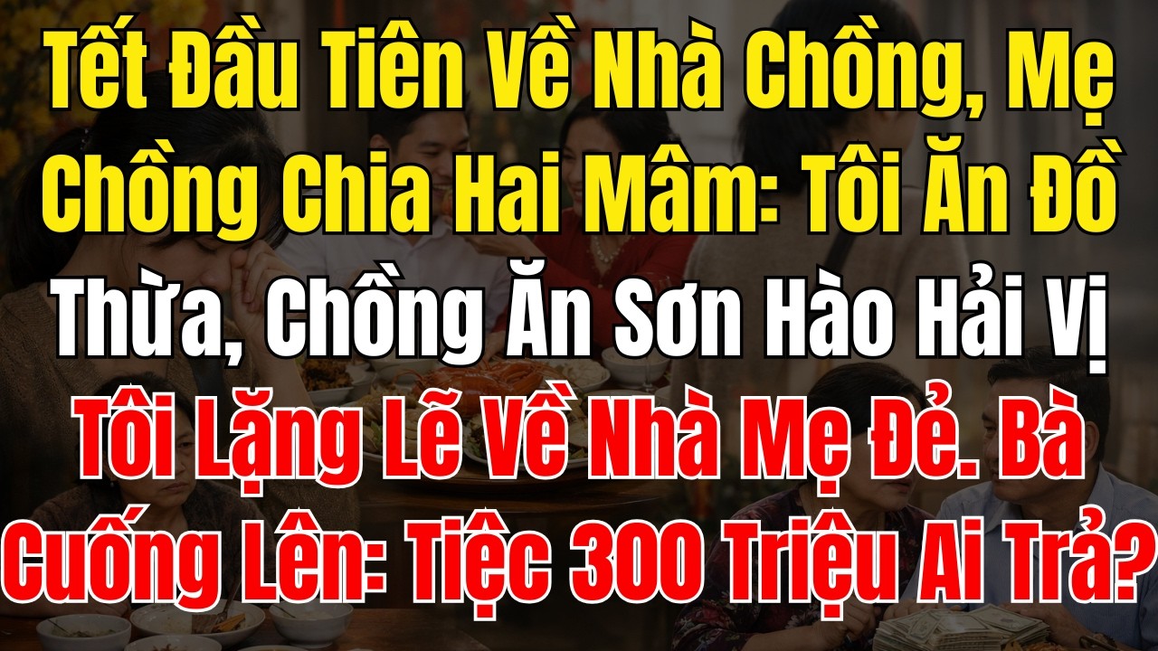 Tết Đầu Tiên Về Nhà Chồng, Mẹ Chồng Chia Hai Mâm Tôi Ăn Đồ Thừa, Chồng Ăn Sơn Hào Hải Vị  Tôi Lặng L