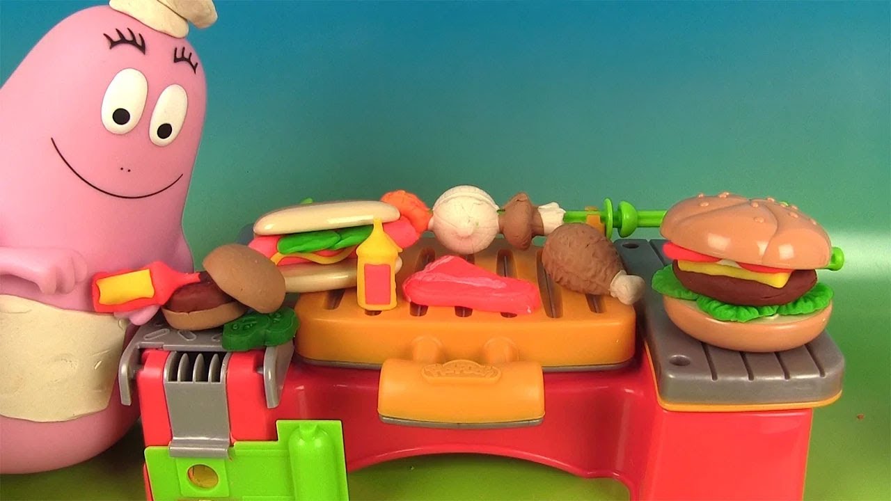Play Doh Cookout Creations Créations sur le gril Pâte à modeler avec Chef Barbapapa