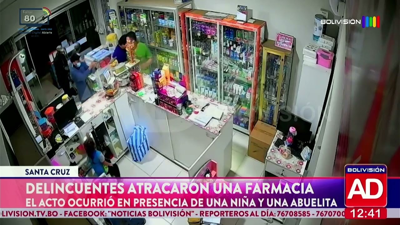 Delincuentes atracan una farmacia en Santa Cruz