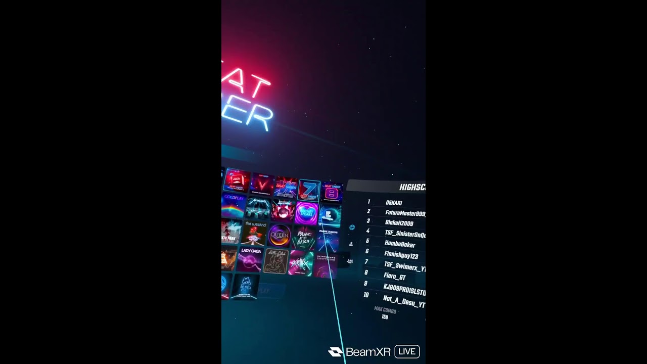 Playing beat saber