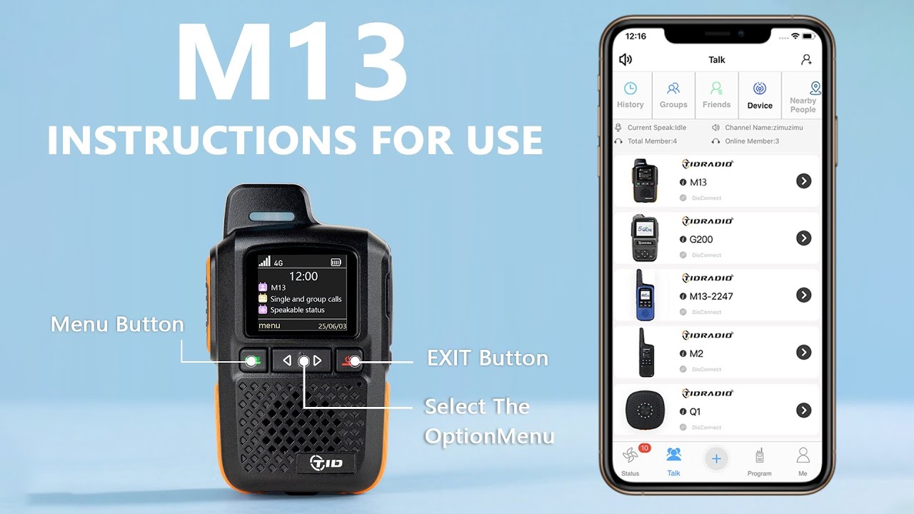 M13 Global Free-APP 4G PoC Radio Operation Tutorial #tidradio #4g #publictalk #talktome #rapid
