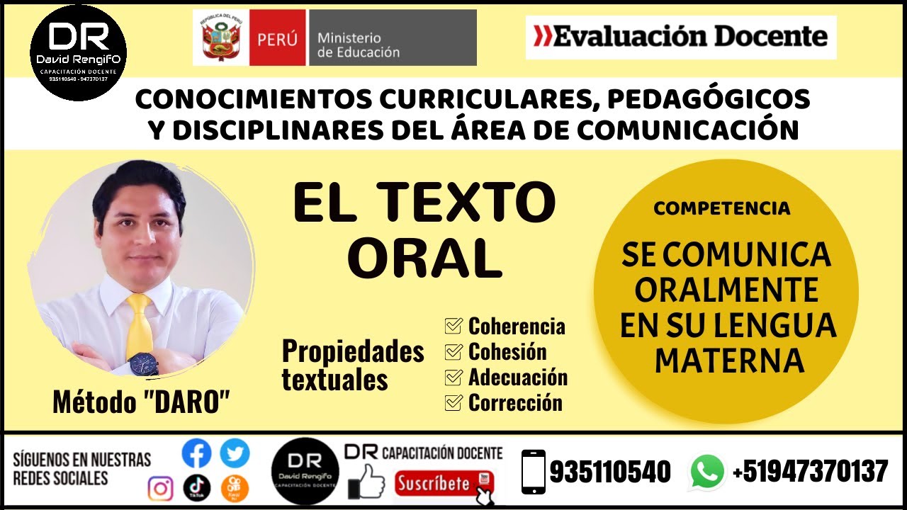 EL TEXTO ORAL (PROPIEDADES TEXTUALES) COMPETENCIA SE COMUNICA ORALMENTE EN SU LENGUA MATERNA