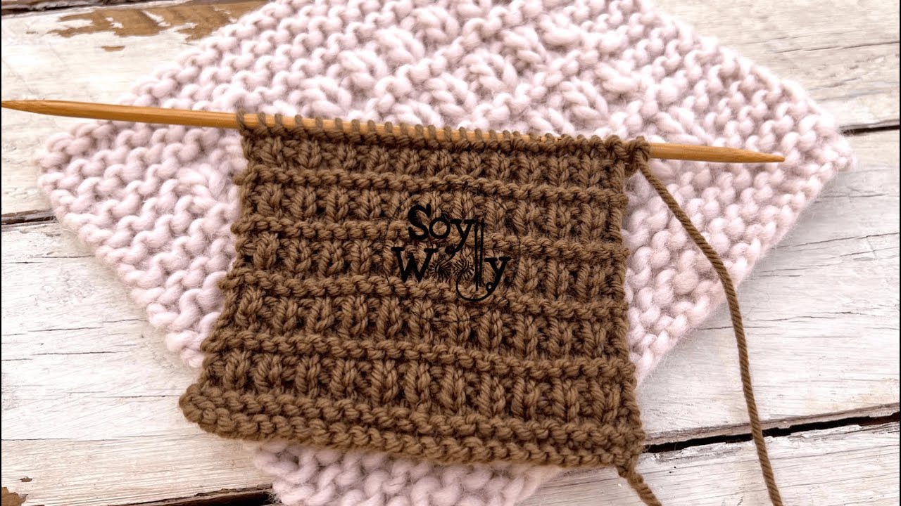 Variante del Punto Rejilla en Dos Agujas (reversible, y no se enrosca) - Soy Woolly