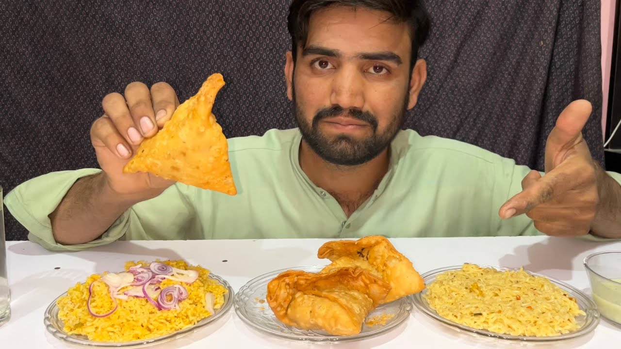 Micoroni samosa with biryani 😋