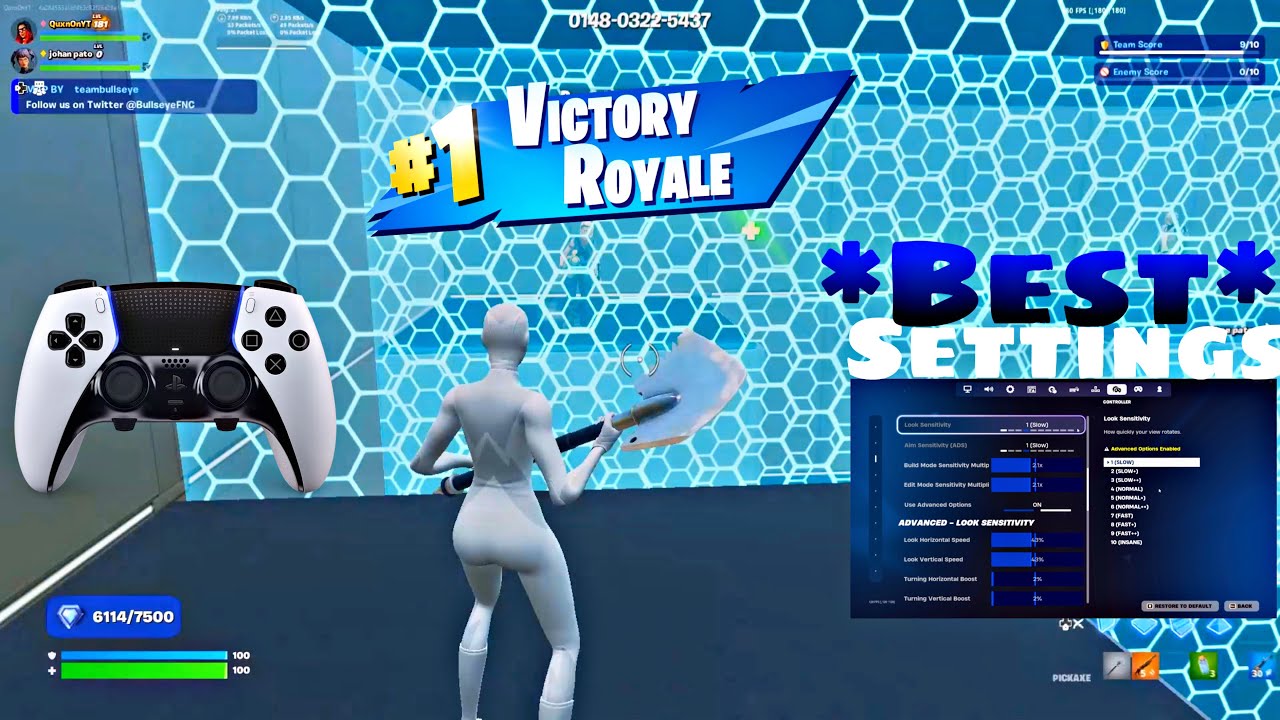 PS5 Controller 😴 Fortnite Piece Control 2v2 🎯 Gameplay 🏆 (180FPS) + *Best* Controller Settings For🎯🧩