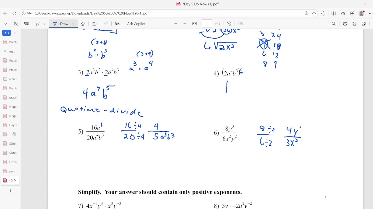 Adding and subtracting polynomials