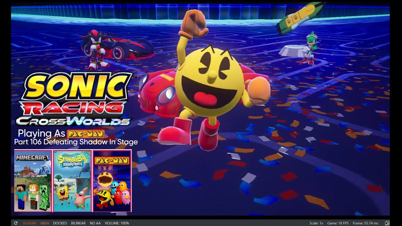 Sonic Racing CrossWorlds Playing As Pac-Man Part 106 Defeating Shadow