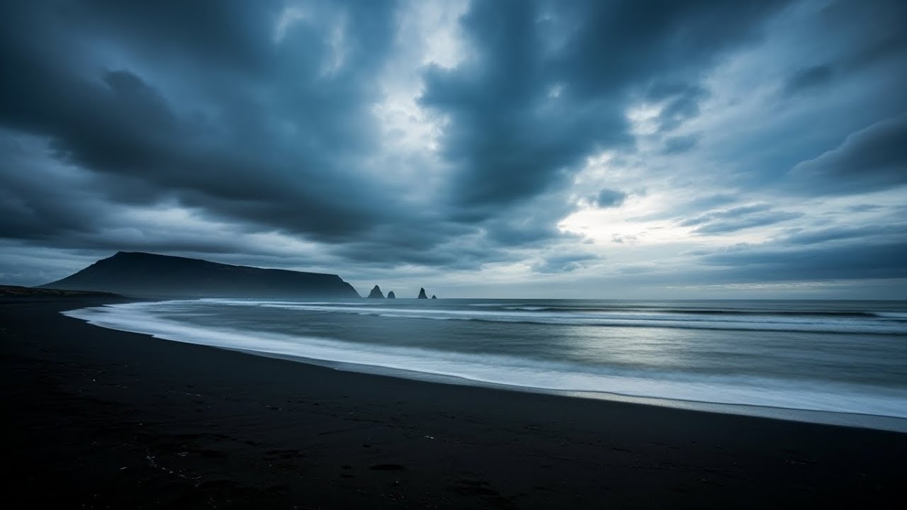 Quiet Night Ocean Ambience | Quiet Night for Emotional Balance at Night with Rolling Waves