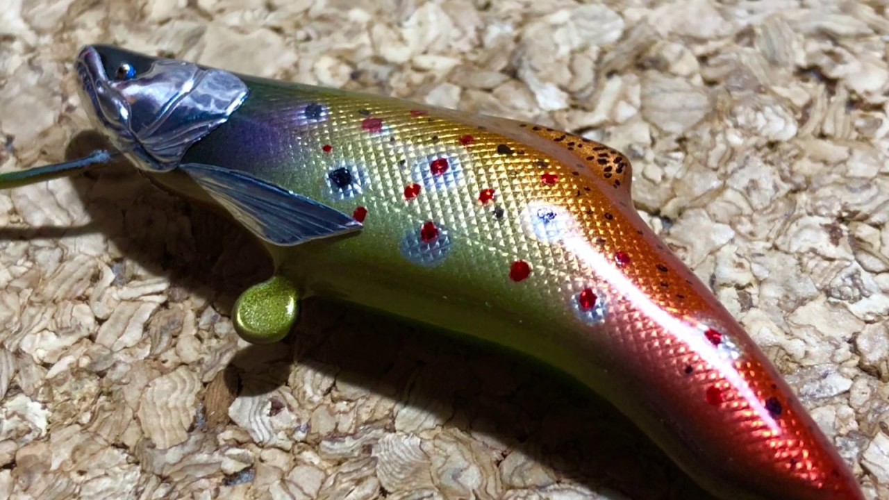 ハンドメイドルアー塗装　ブラウントラウト　Handmade lure painting brown trout