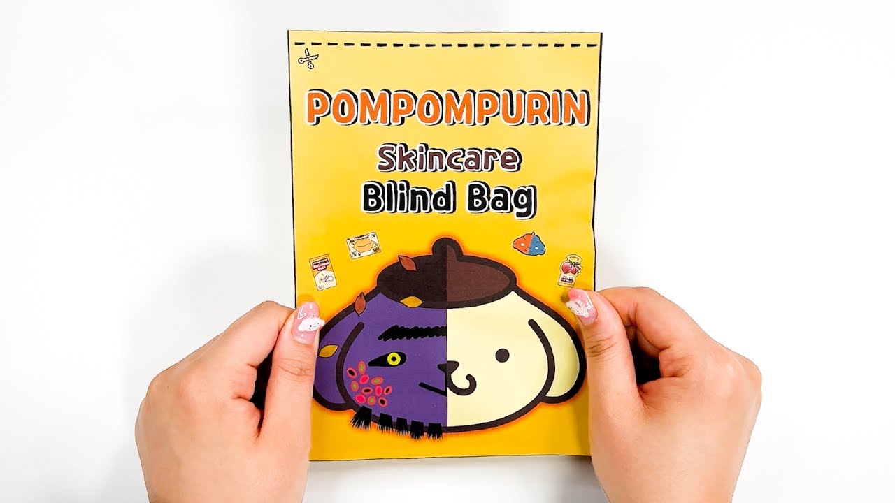 [Tutorial] Sanrio Pompompurin skincare baddies Blind bag Paper ASMR