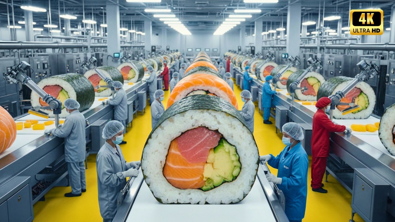 Inside a Sushi Factory – Crafting Japan's Iconic Dish for Global Export Full Process
