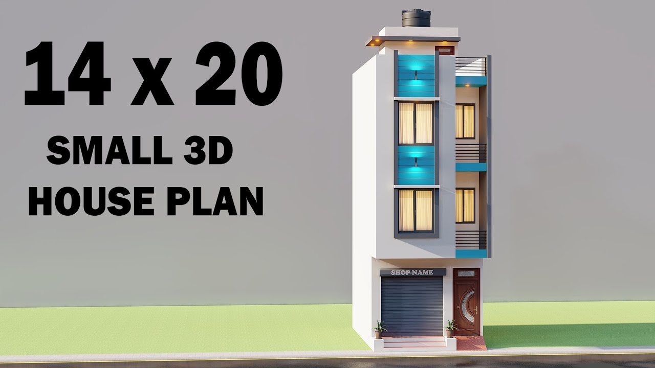 14x20 Small Shop With House Plan,3D Dukan Or Makan Ka Naksha