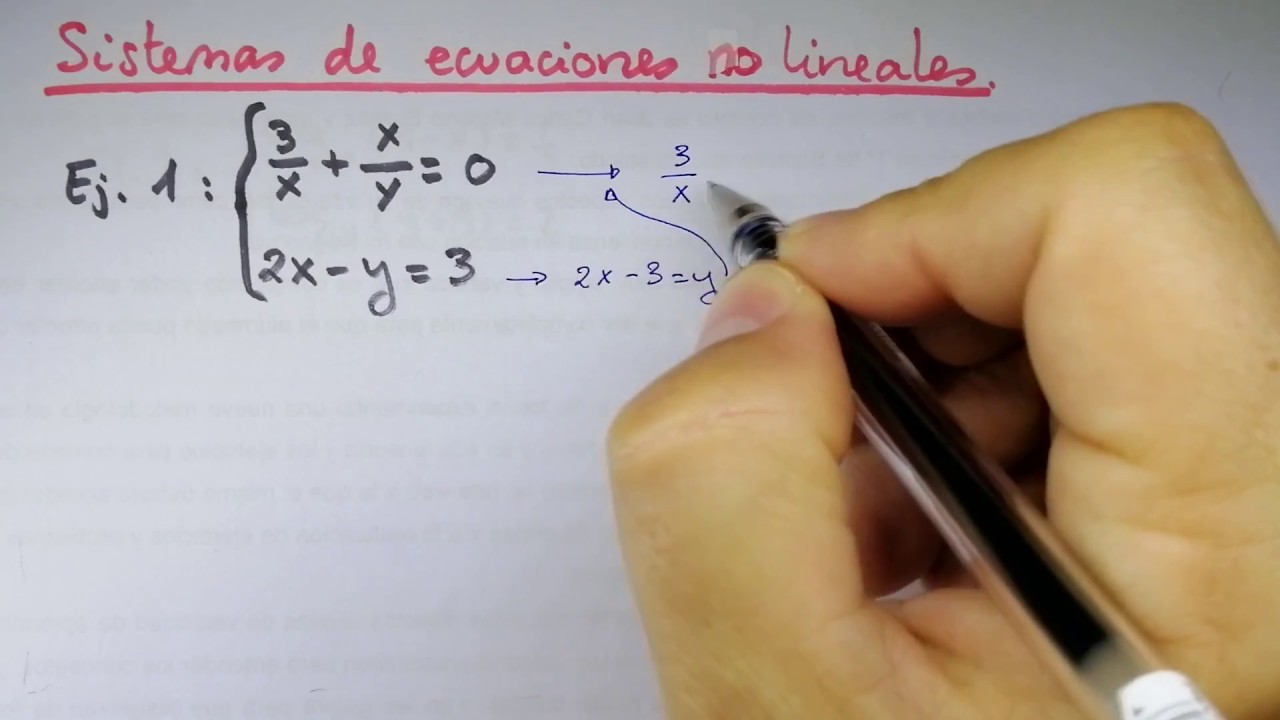 [1º Bachillerato] Sistema de ecuaciones no lineales (1)