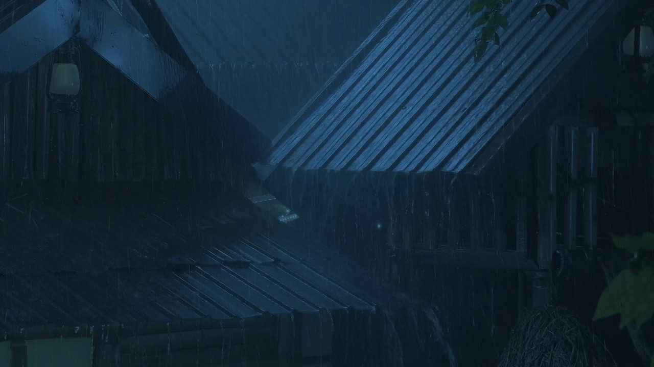 Deep Sleep Instantly with Heavy Midnight Rain 🌧️ | Dark Roof Rain Sounds