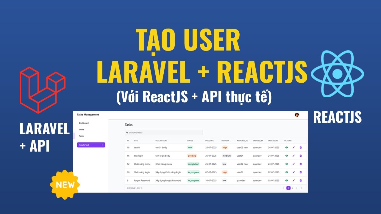 16.Xây dựng chức năng Create User trong dự án Laravel API + ReactJS