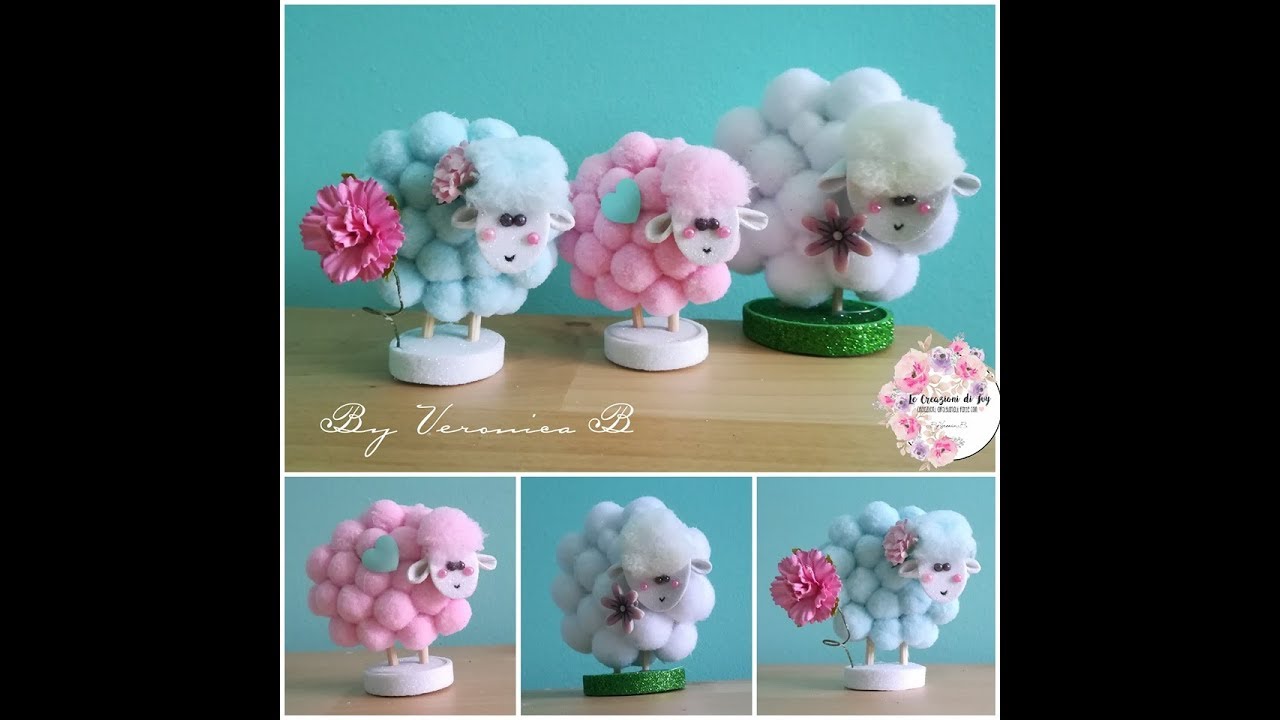 Decorazioni Pasquali fai da te-pecorelle di pompon DIY!!