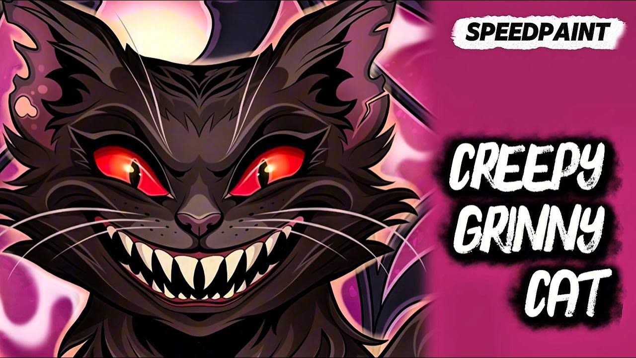 Creepy Grinny Cat Speedpaint | Silent Timelapse