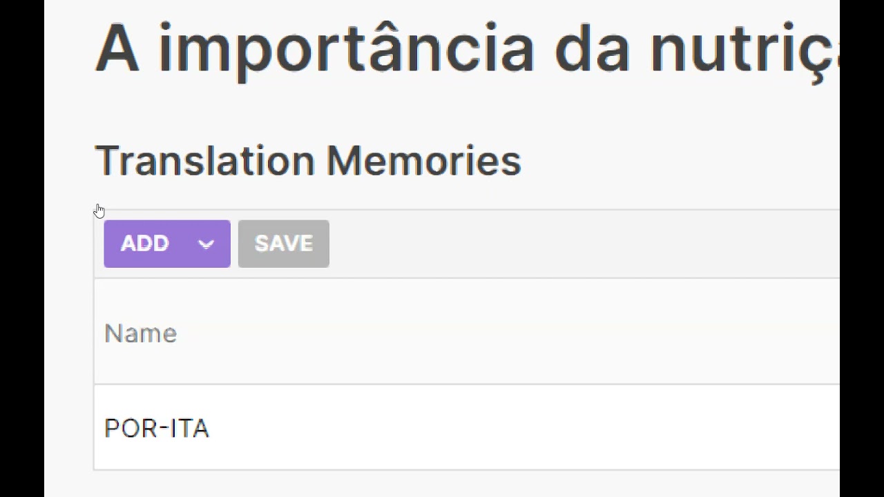 Smartcat - criar memória de tradução