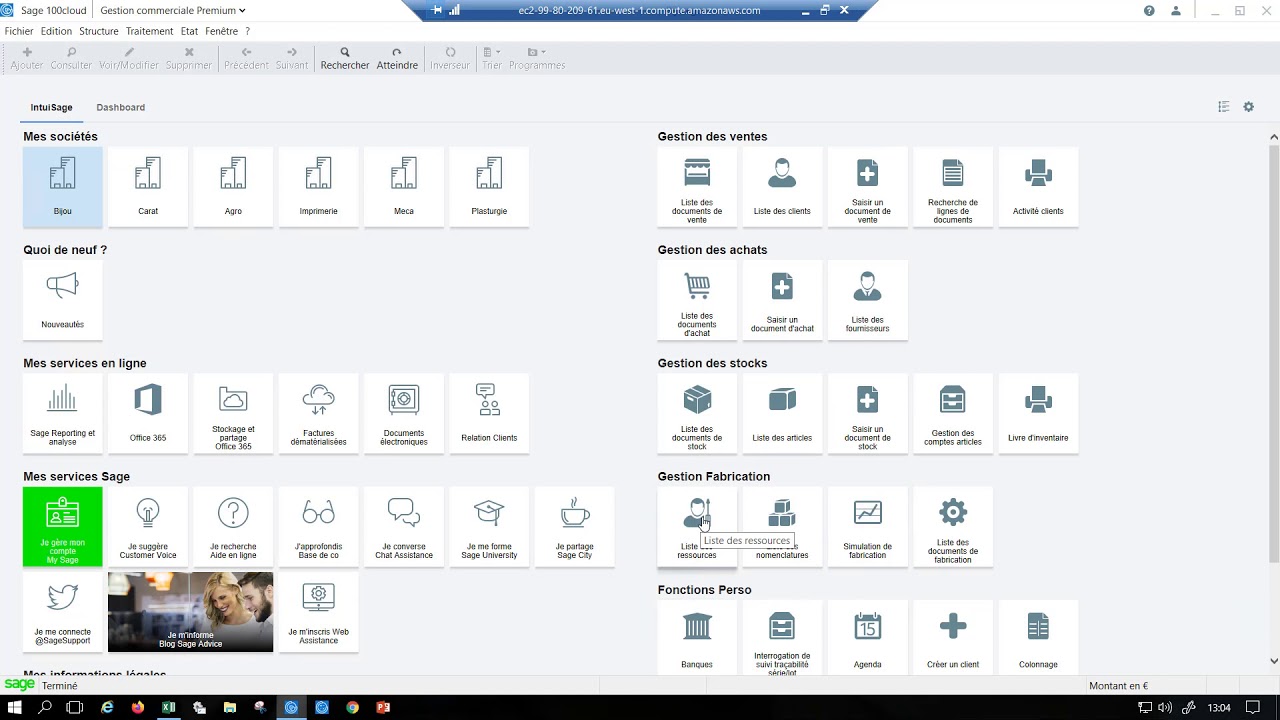 Sage 100cloud Gestion Commerciale : Fabrication
