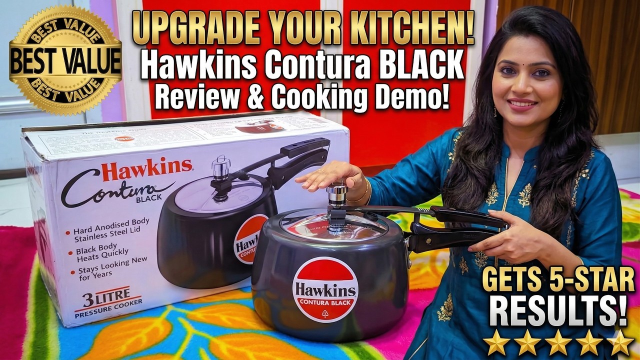 Hawkins 3 Litre Contura Black Pressure Cooker, Hard Anodised Inner Lid Cooker Review