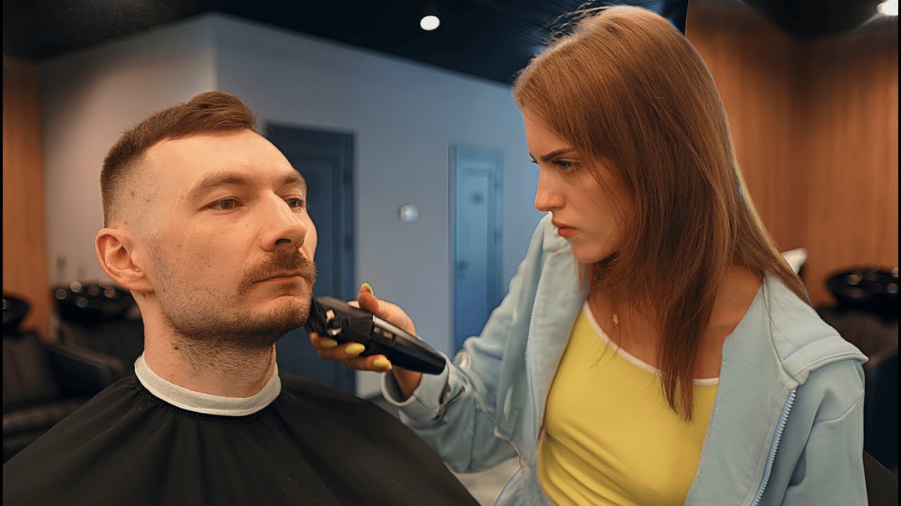 💈(ASMR) She Turned Simple Haircut into Therapy - Elegant Grooming by Female Barber Daria