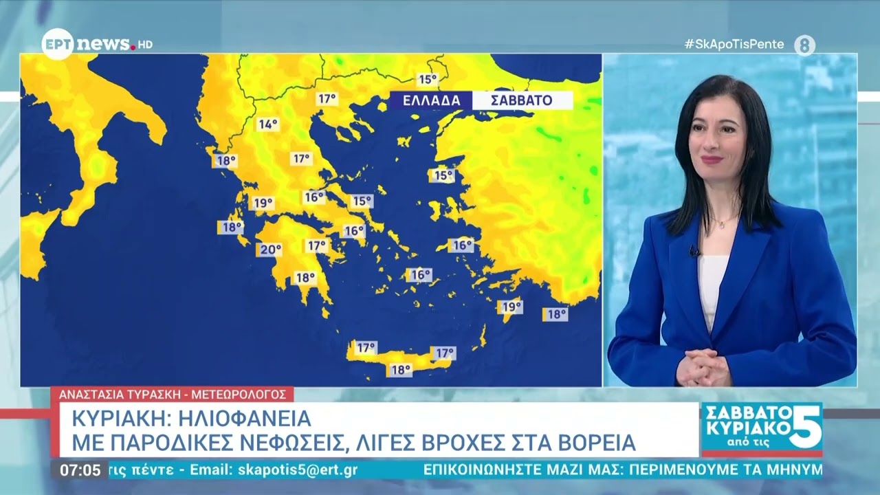 Η πρόγνωση του καιρού από την Αναστασία Τυράσκη | 07/03/2026
