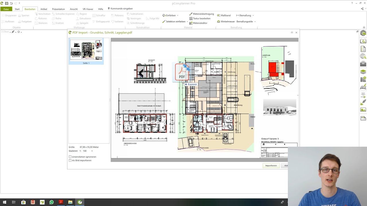 PDF Grundrisse in den pCon.planner importieren