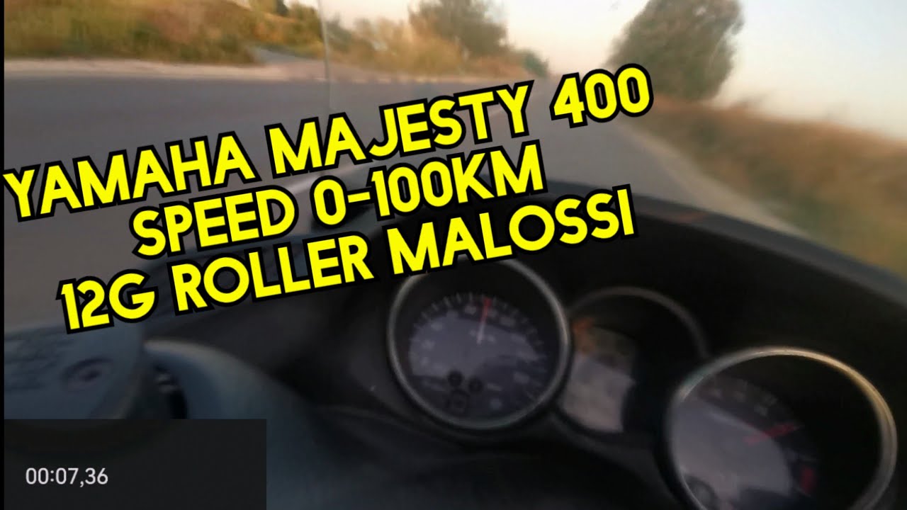 Yamaha majesty 400 acceleration 0-100 with 12g roller