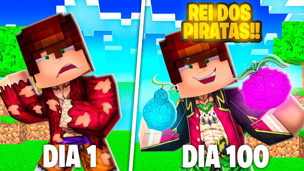 BATALHEI POR 100 DIAS em ONE PIECE 𝗡𝗢 MINECRAFT BEDROCK EDITION !! ‹ Ine ›