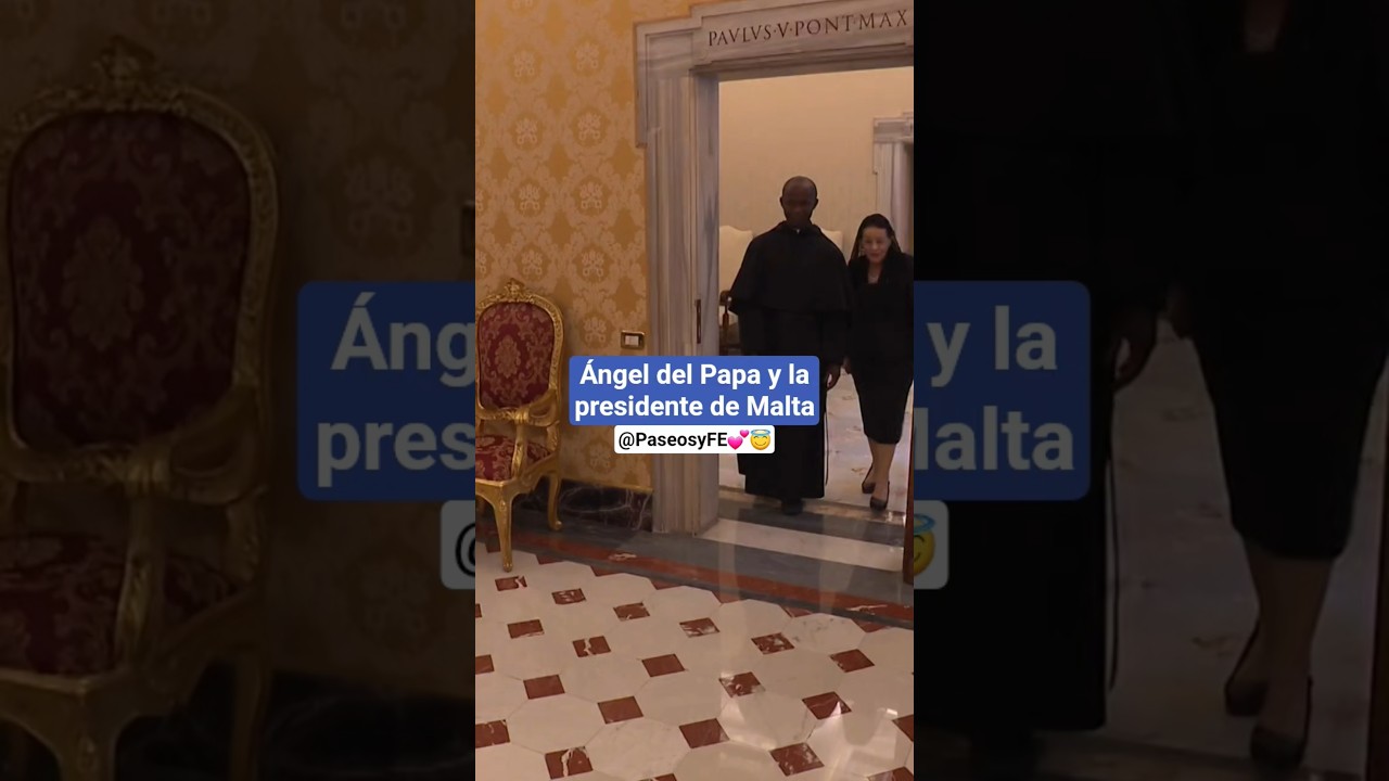 &Aacute;ngel del Papa Le&oacute;n con la presidente de Malta 😇🙏🏻 PaseosyFE #papa 💓 #&aacute;ngelesdelpapa