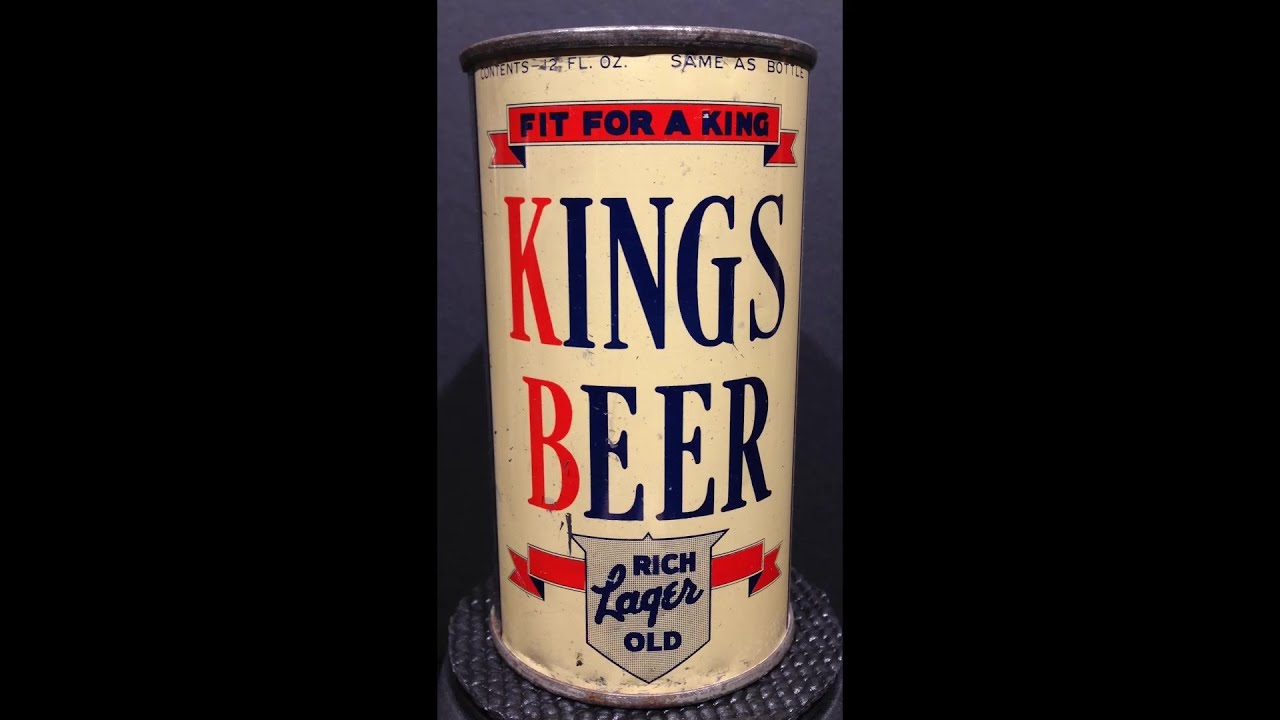 Kings Beer Vintage IRTP Flat Top Beer Can with Opening Instructions