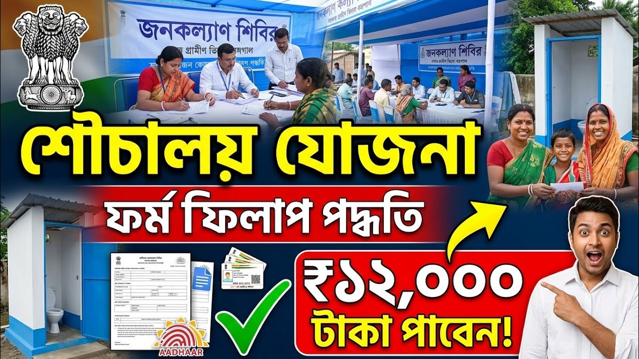 শৌচালয় ফর্ম ফিলাপ, toilet form fillup west bengal, free latrin form fillup west bengal