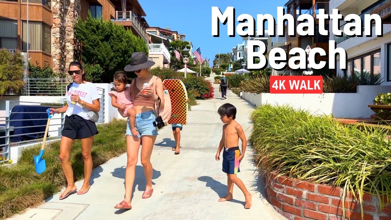 LOS ANGELES 🌴 Manhattan Beach Summer Walk 🇺🇸 California 4K