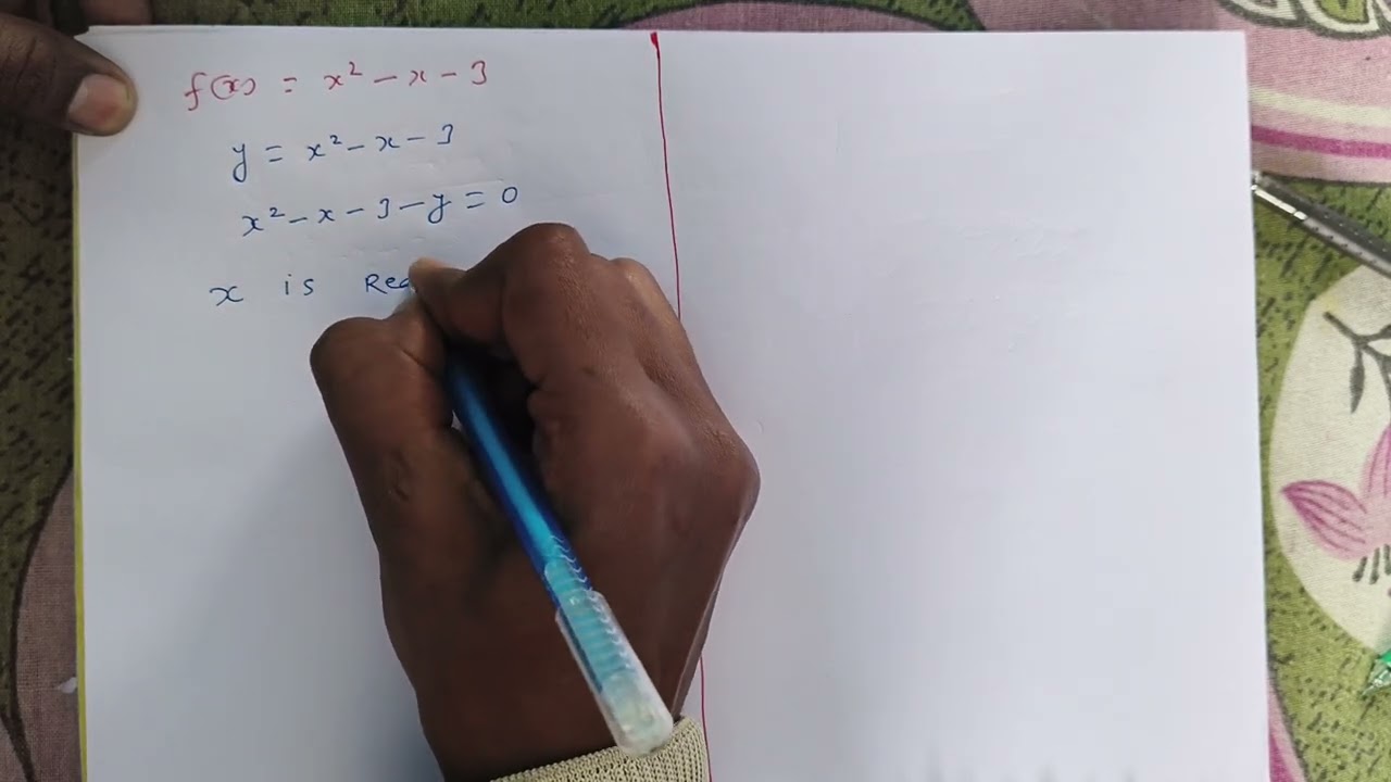How to find range of quadratic function.quadratic function ka range kaise nikale.
