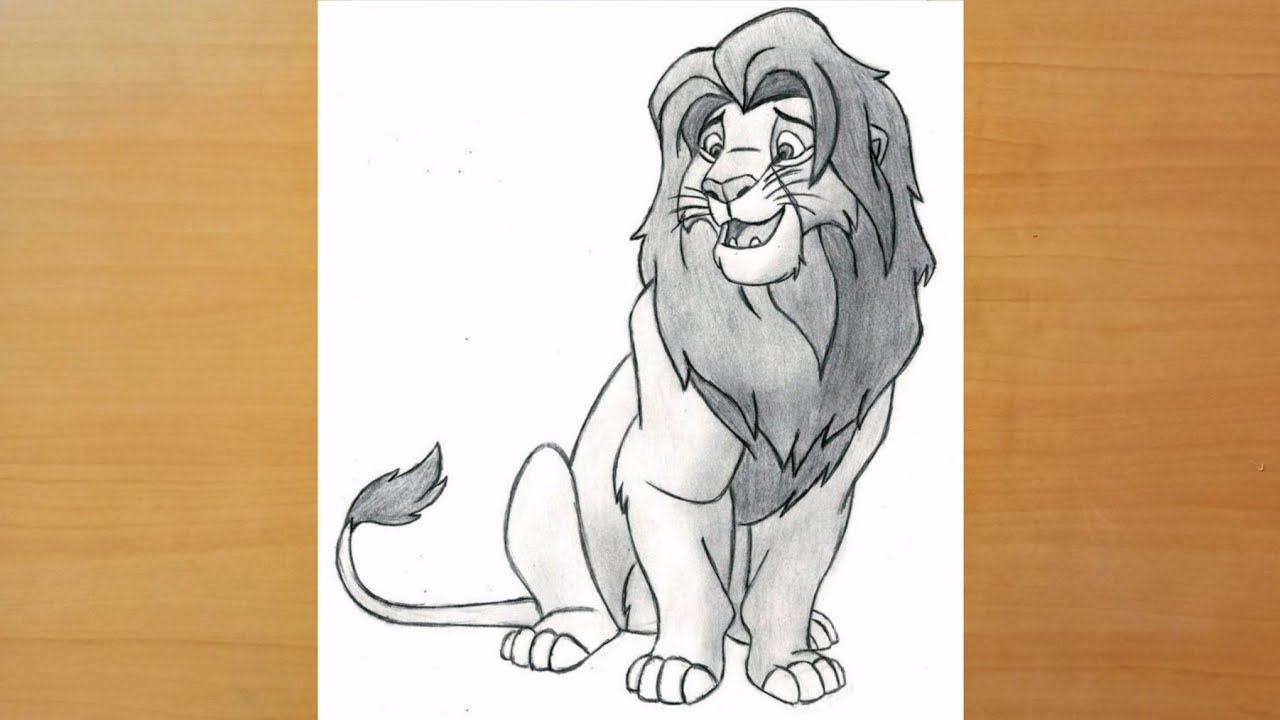 How to Draw a Lion Easy || Lion King Simba Drawing Step by Step