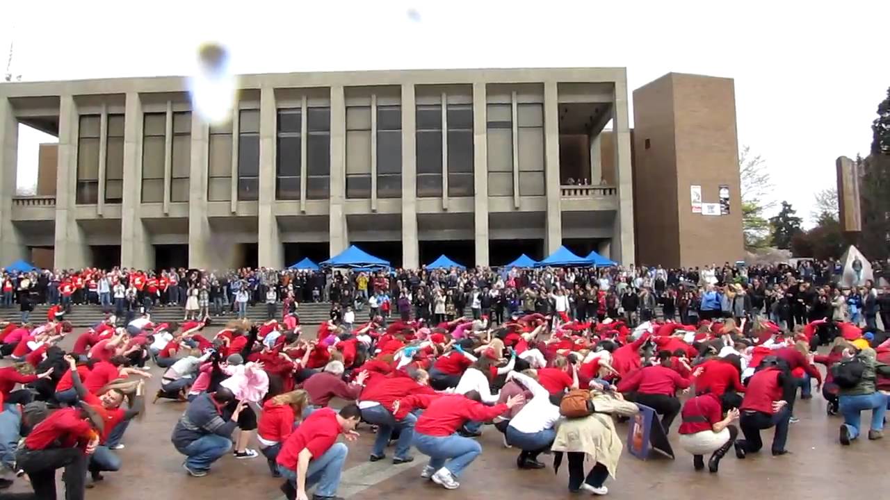 Glee Flash Mob in Red Square. University of Washington. Seattle. April 15, 2011