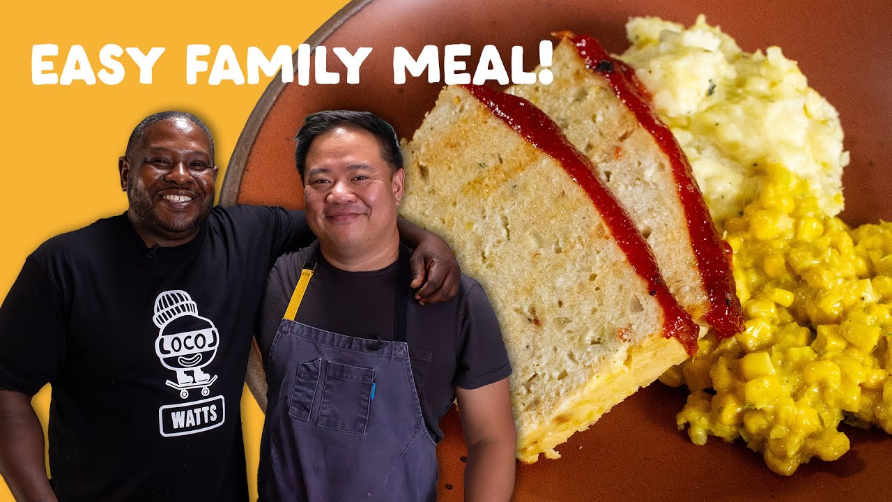 Family-Style Chicken Meatloaf with Creamed Corn & Mashed Potatoes | Winning Mealtime