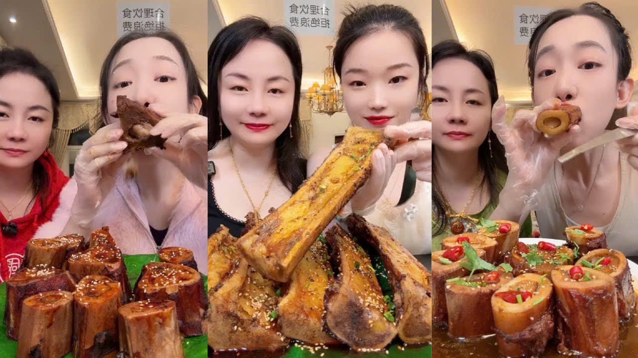 Eat Braised Beef Bone Marrow, Full Video Challenge Eating Spicy and Fatty Braised Beef Bone Marrow