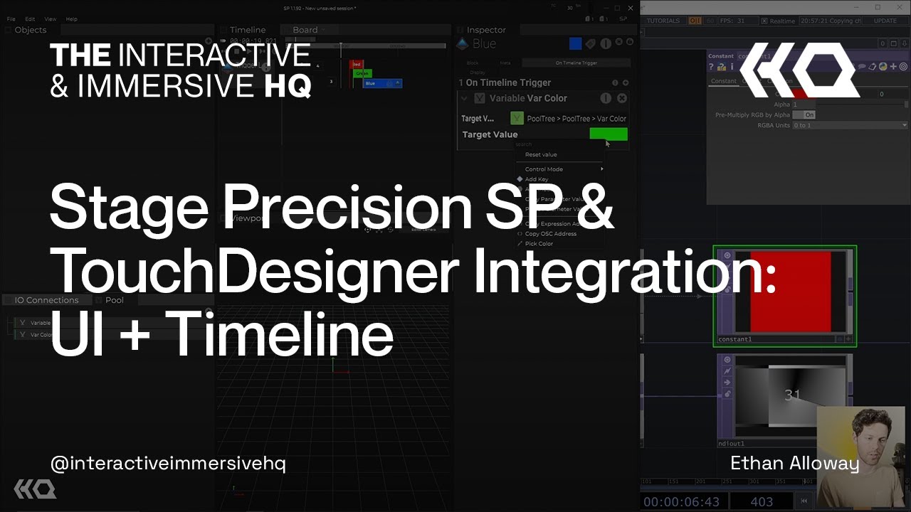 Stage Precision SP & TouchDesigner Integration: UI + Timeline - TouchDesigner Tutorial 170