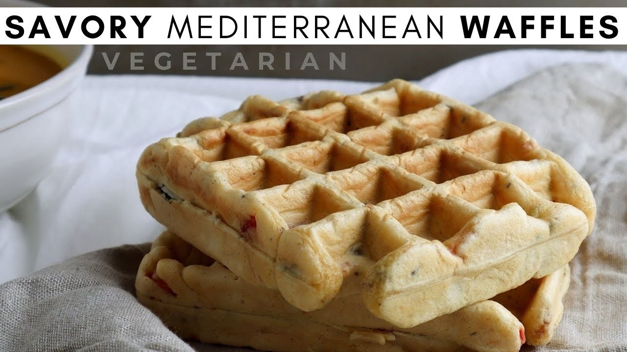 How To Make Savory Vegetarian Mediterranean Waffles