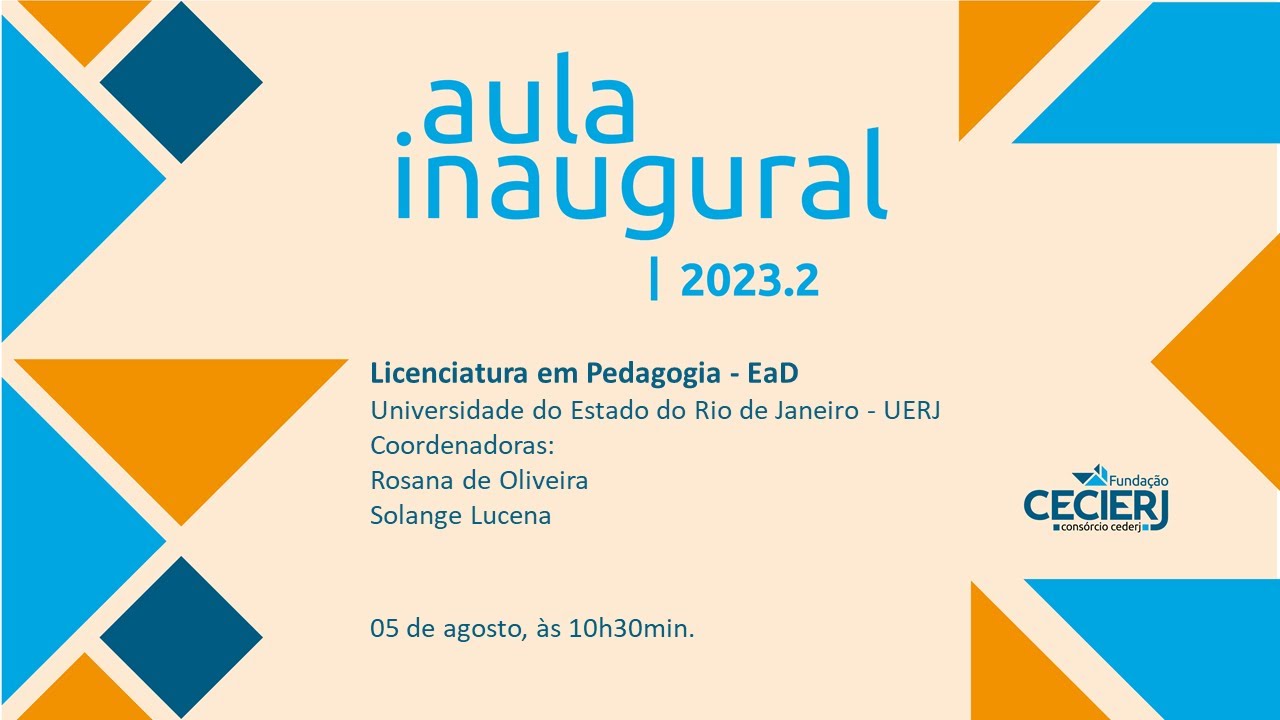 Aula inaugural para os estudantes do curso de Licenciatura em Pedagogia EaD - 2023.2