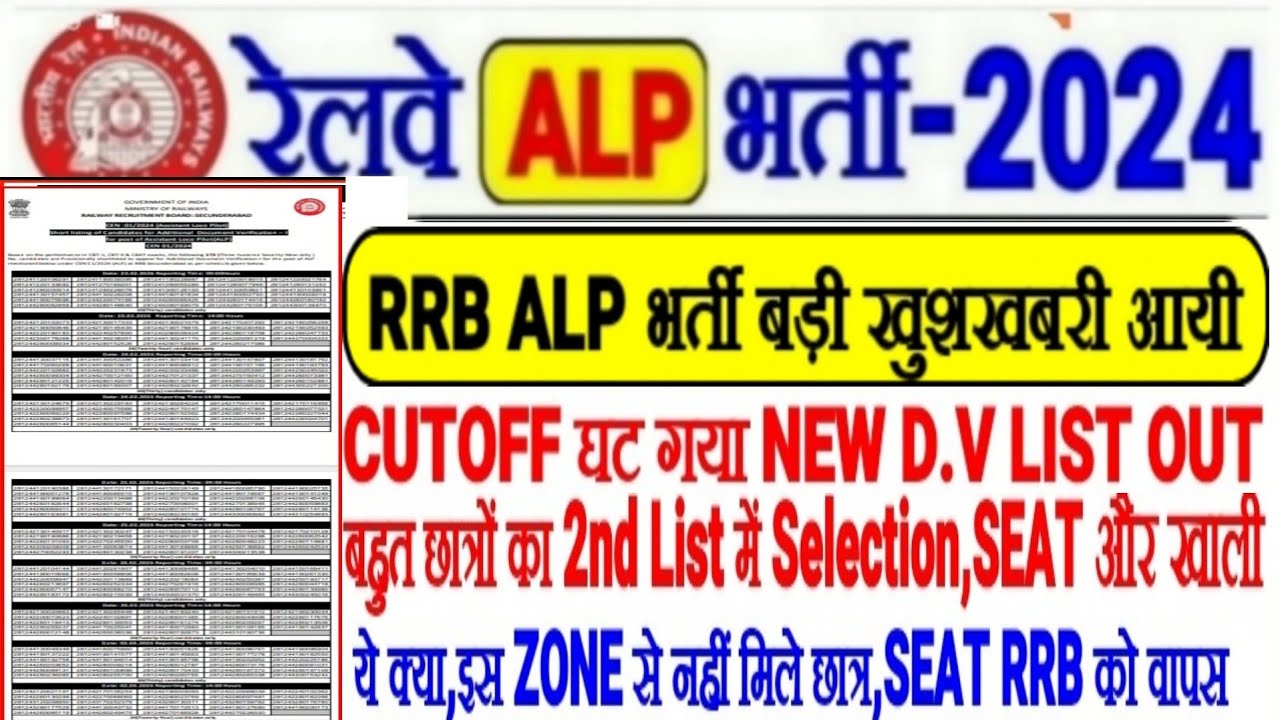 RRB ALP भर्ती बड़ी खुशखबरी लो CUTOFF घट गया NEW RESULT DV OUT🔥 कितना घटा?बहुत का SELECTION, और D.V?