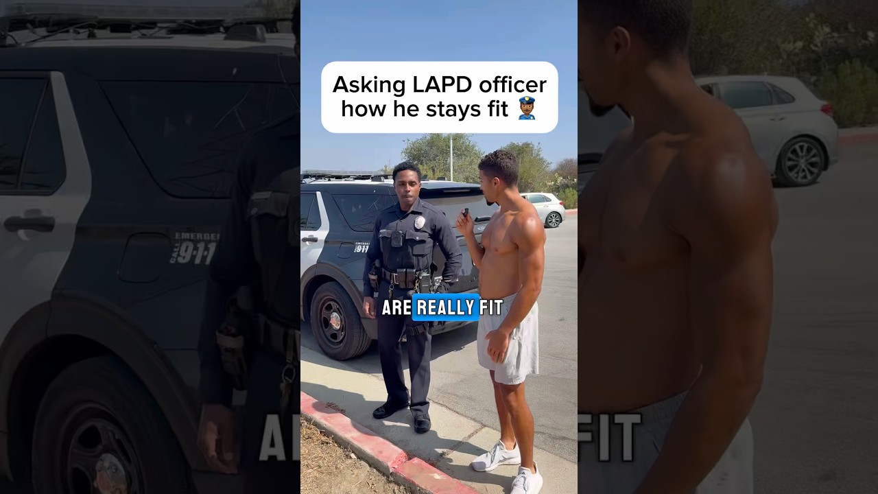Asking an LAPD officer how he stays fit 🚔💪#fitness #workout #LAPD #motivation #calisthenics